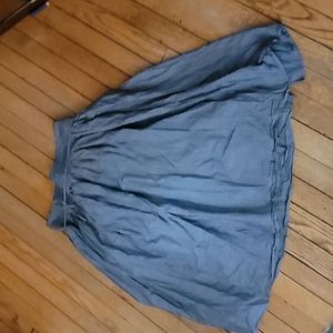 Blue & White Strip Midi Wrap Skirt